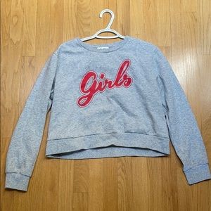 GIRLS cropped grey sweatshirt